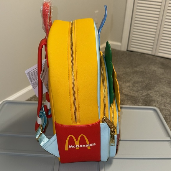 Loungefly McDonald's Vintage Fry Kids Triple Pocket Mini Backpack - Picture 7 of 11